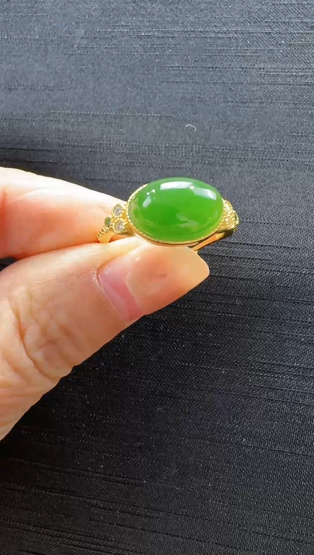 【闪购商品】和田玉戒指银S925镶嵌碧玉