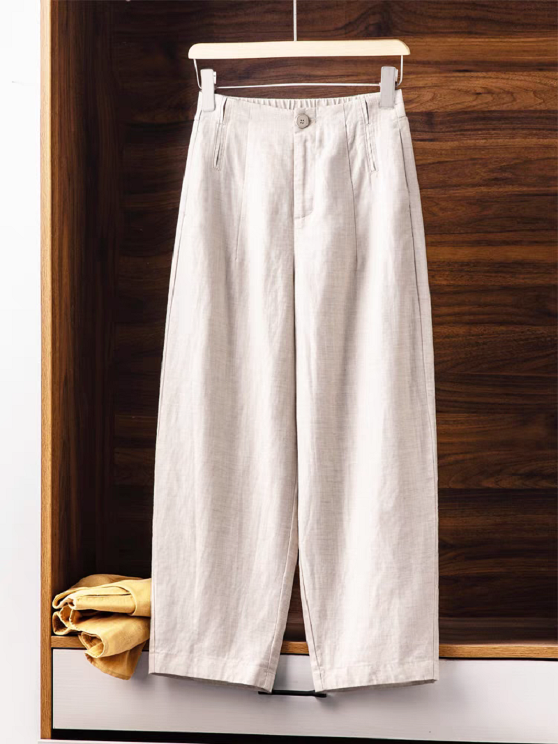 2025夏季新款高腰显瘦阔腿宽松休闲裤25008