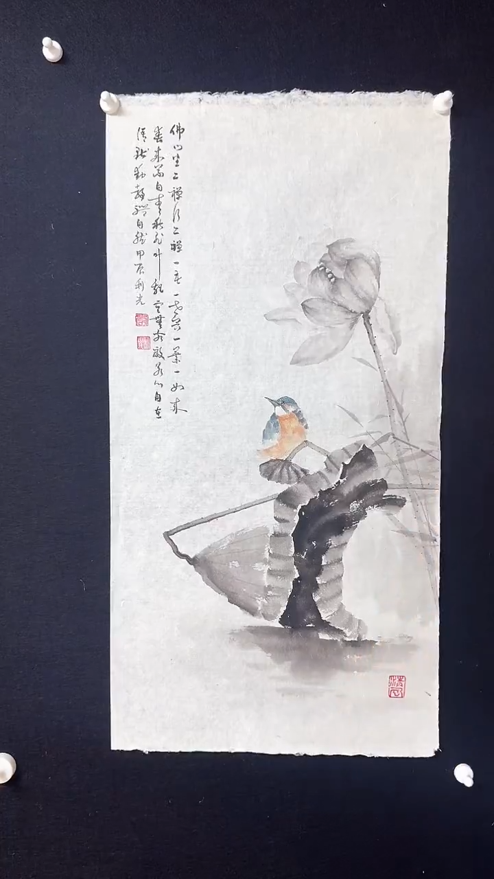 【闪购商品】国画水墨花鸟佛曰