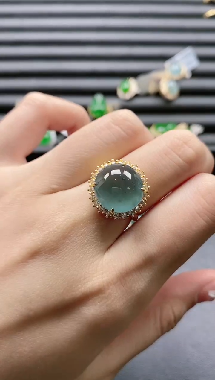 【闪购商品】翡翠戒指银S925镶嵌51511