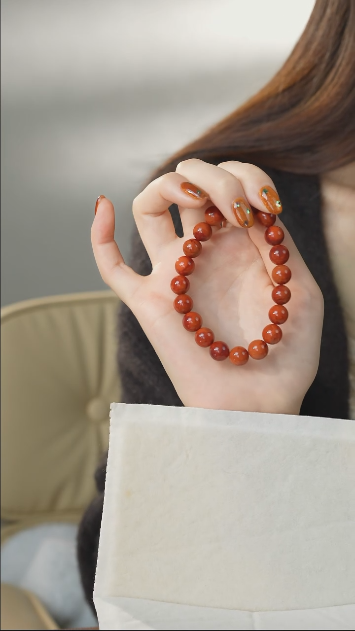 【闪购商品】南红玛瑙手链未镶嵌牛血红/素圈
