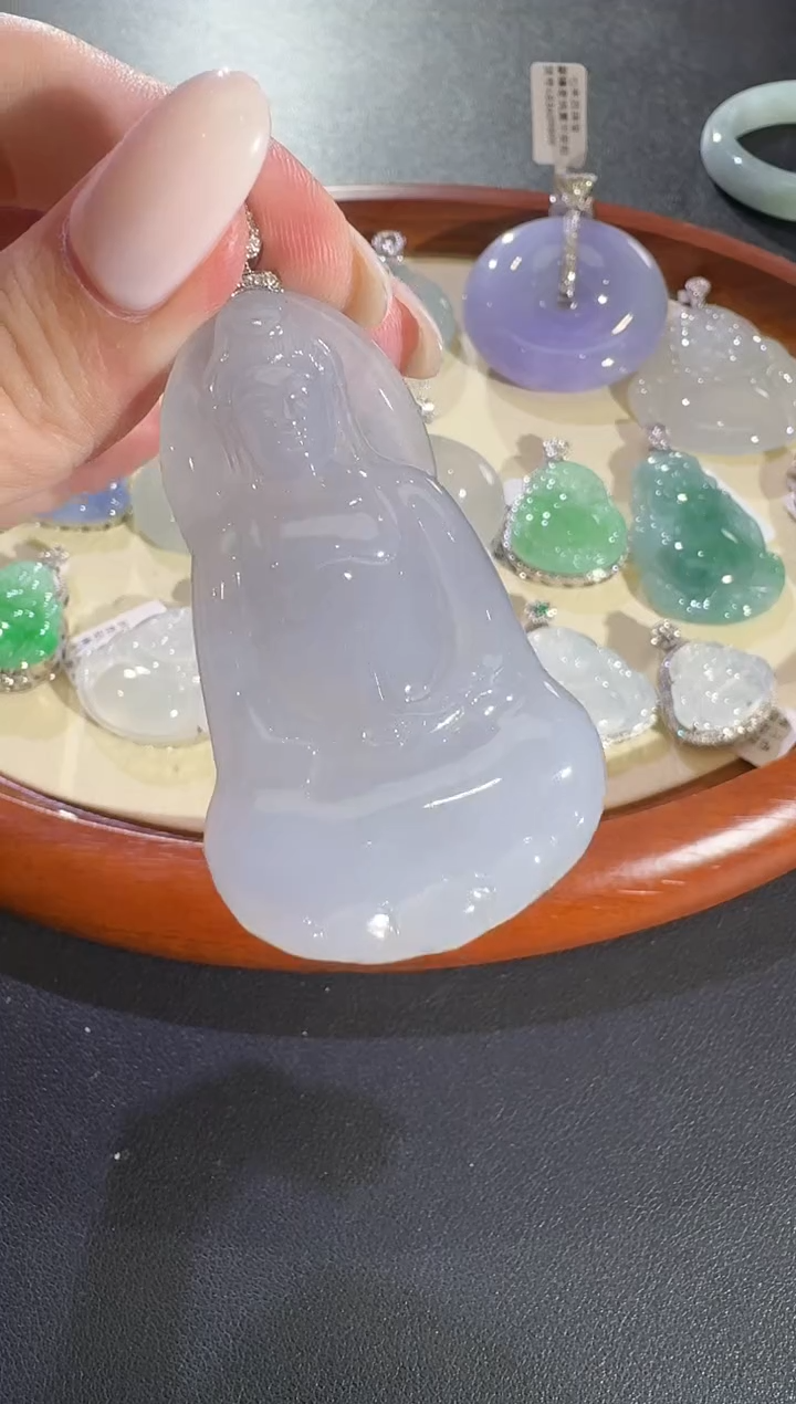 翡翠18K金镶嵌吊坠(不含链)【源头工厂】钻石镶嵌