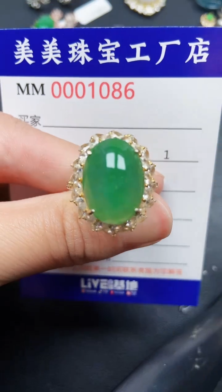 翡翠银S925镶嵌颈饰1086