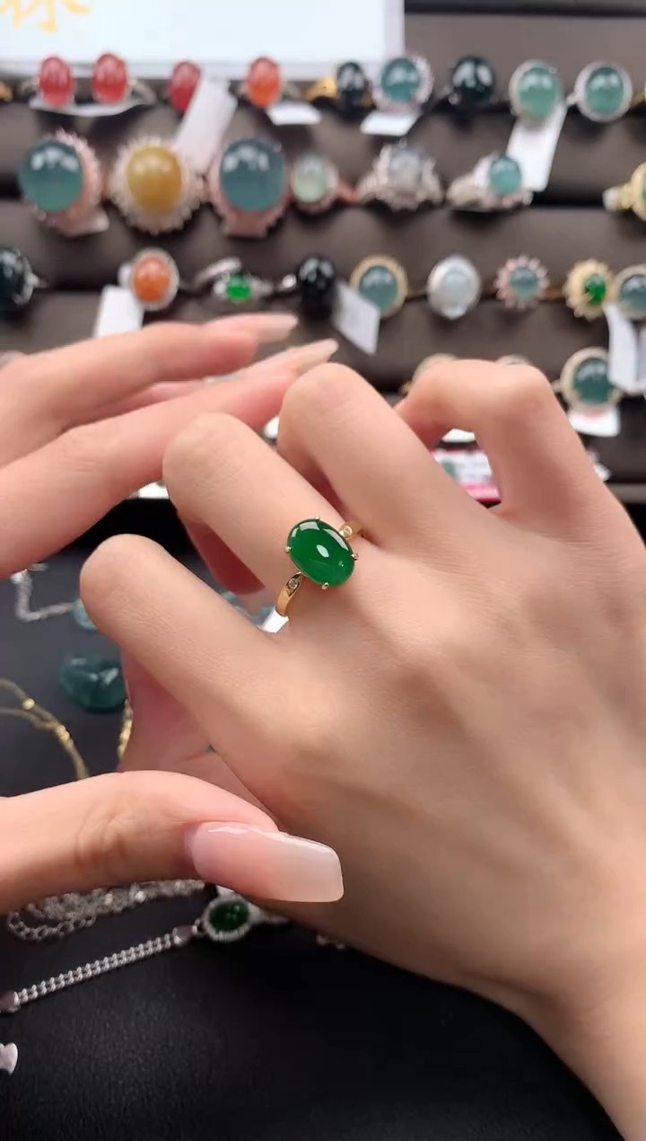 【闪购商品】翡翠戒指银S925镶嵌13113131