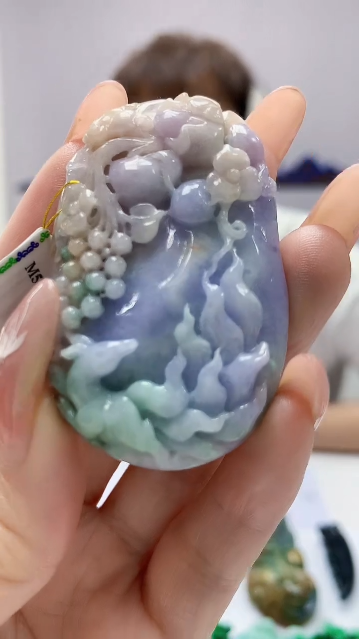 【闪购商品】定制翡翠未镶嵌4868DD-毛货挂件九尾狐144