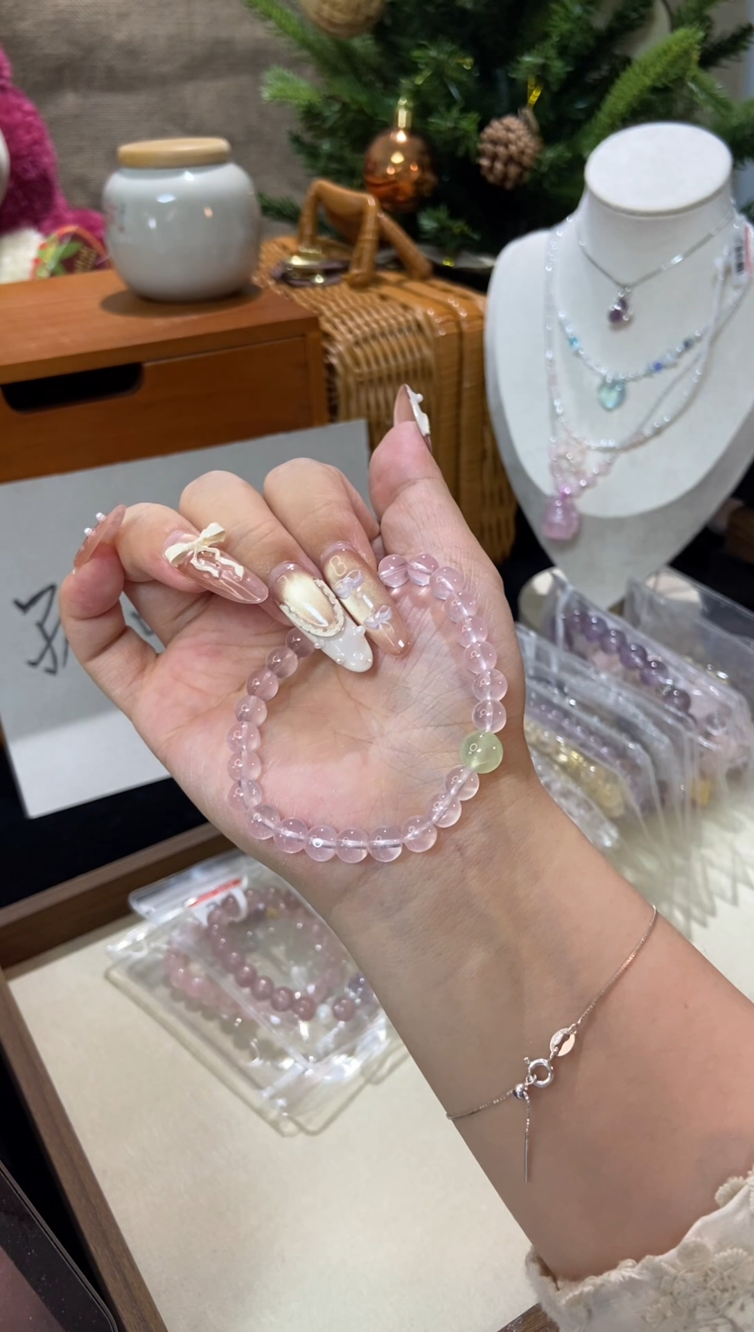 水晶手串未镶嵌孤品捡漏均匀瑕疵介意勿拍