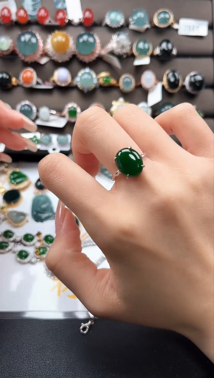 【闪购商品】翡翠戒指银S925镶嵌12312332154