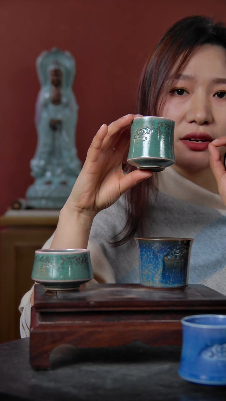 摆件大宋官窑【炭烧杯】釉色任选1