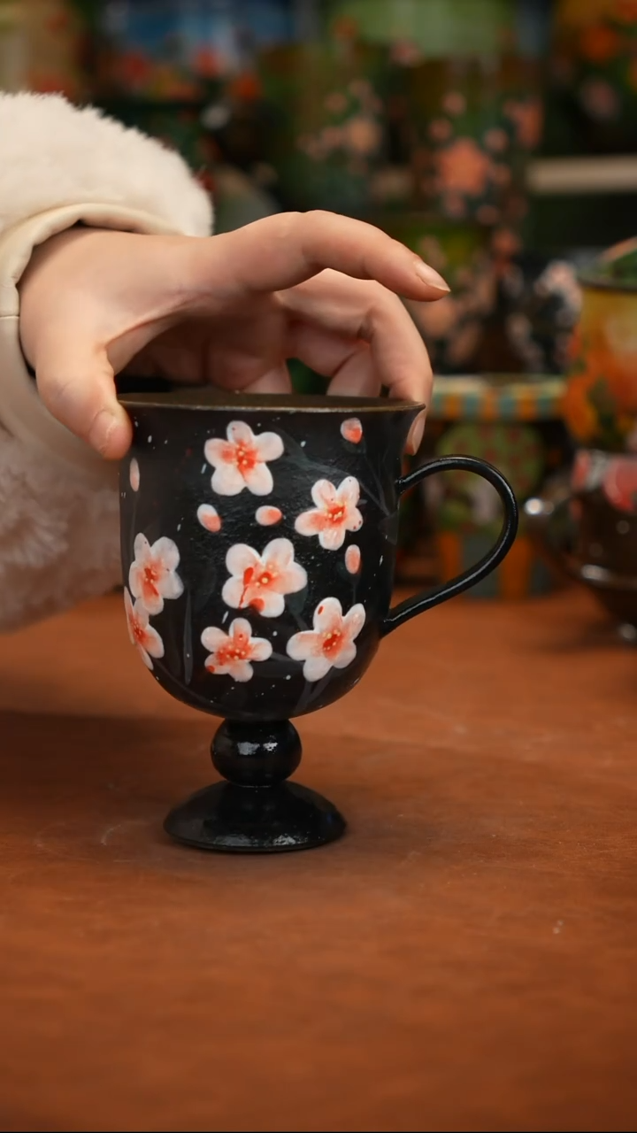 紫砂油画釉下彩手绘