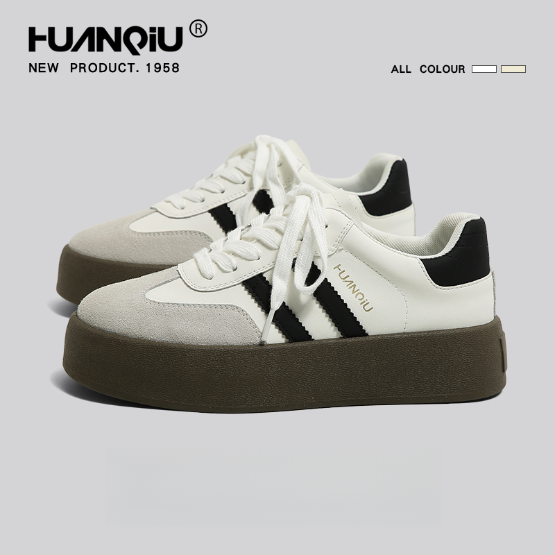 双十一好物环球爆款增高厚底鞋子小众秋季百搭德训鞋女鞋通勤百搭