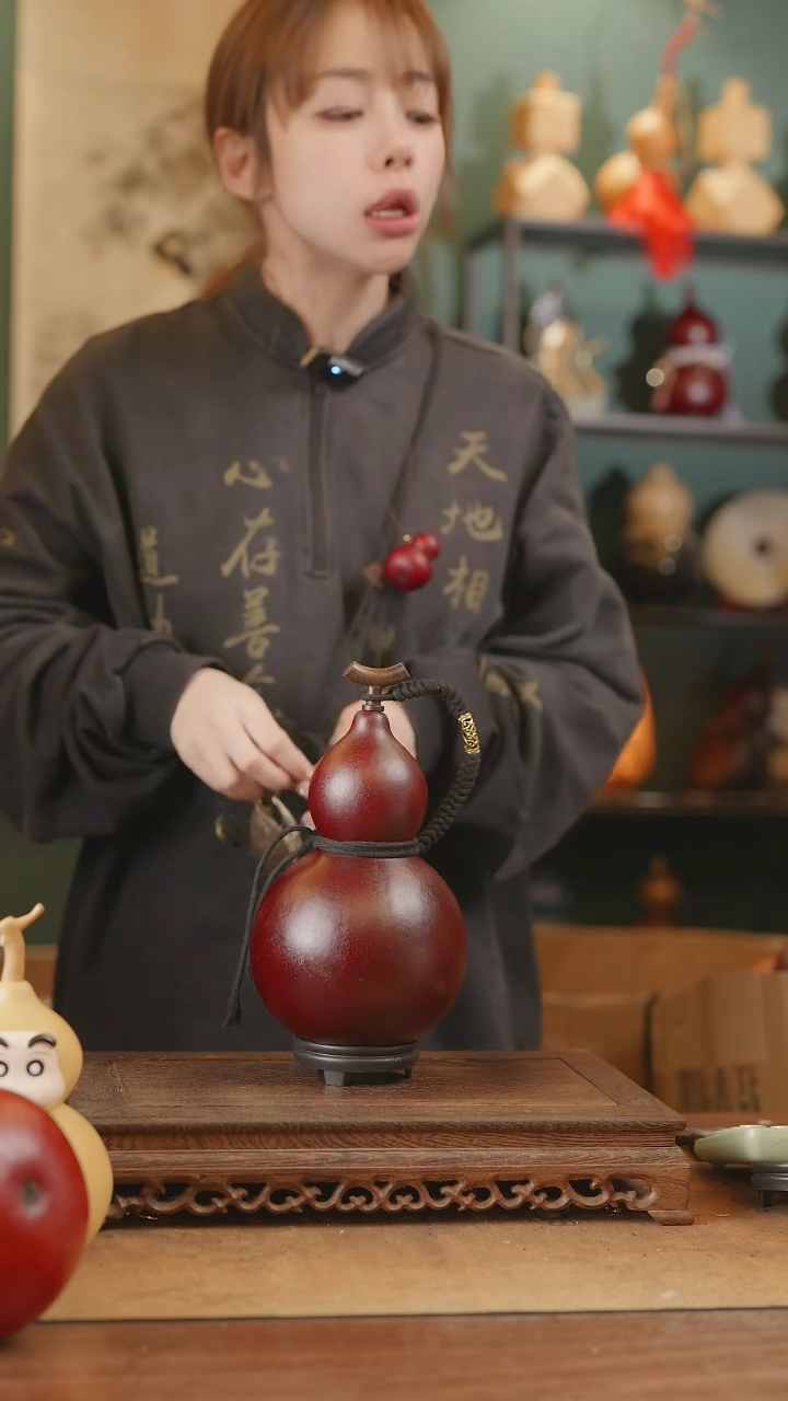 【闪购商品】280号精品天然大漆工艺防渗内胆酒葫芦~