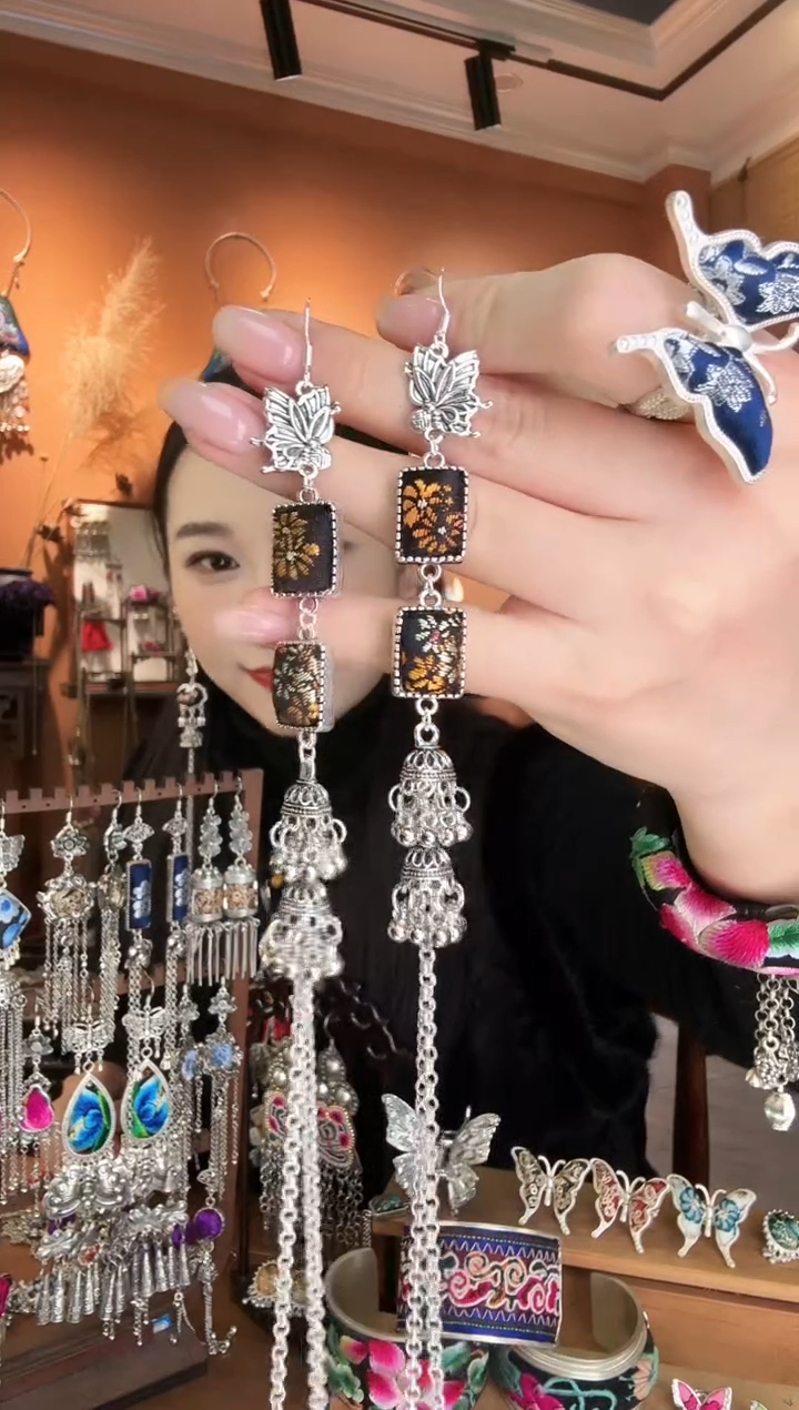 刺绣纯手工民族风耳环