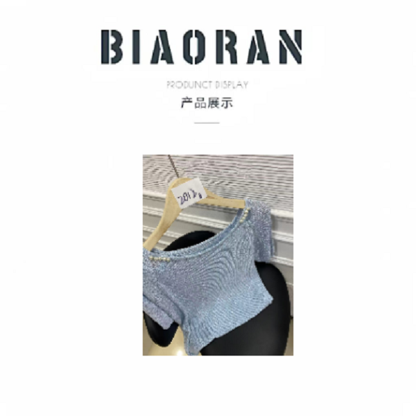 BIAORAN/标冉2025春季新款休闲珍珠镂空针织衫2012
