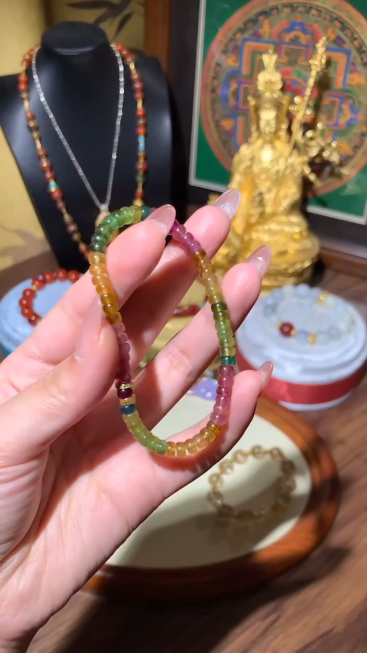 【闪购商品】碧玺手串未镶嵌手串18K