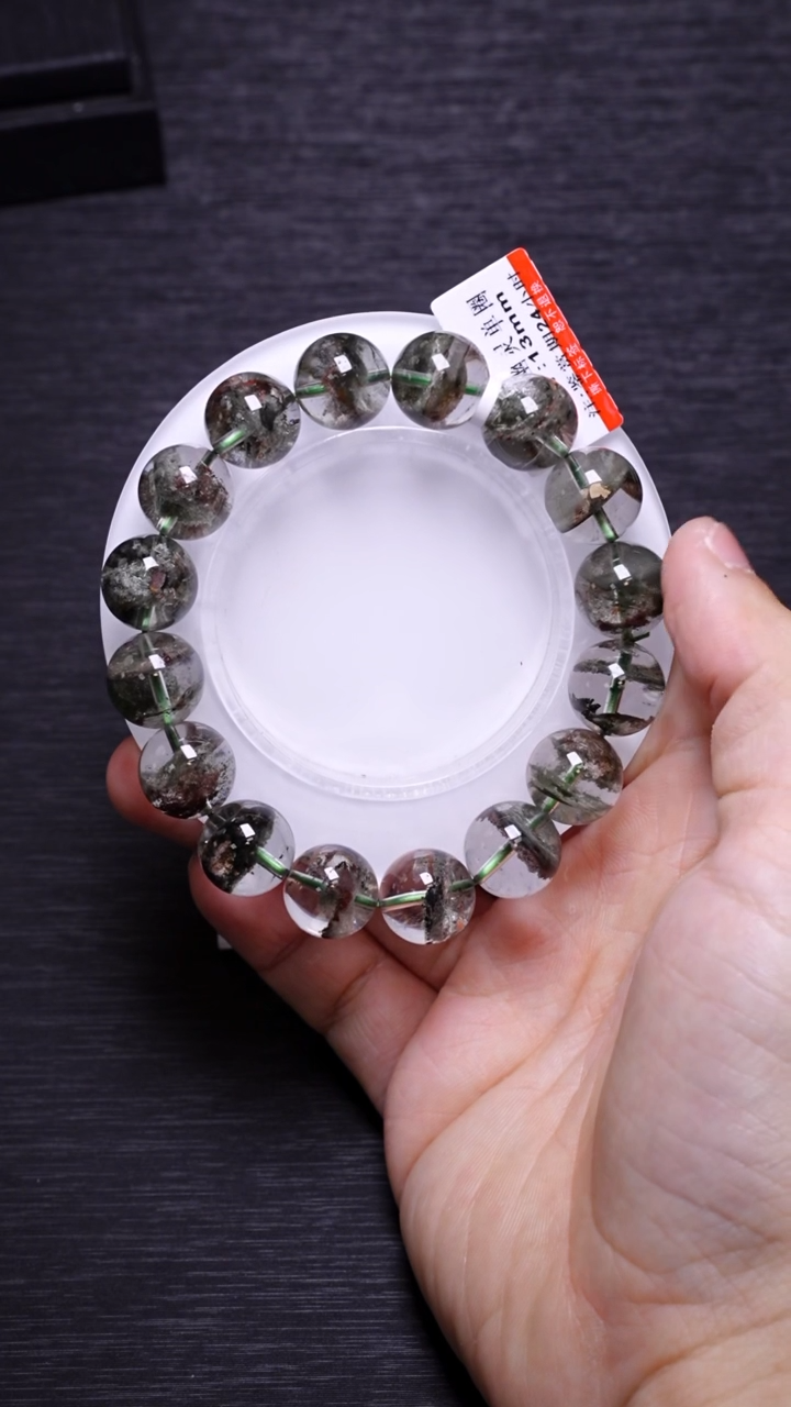 【闪购商品】水晶单圈未镶嵌Q023聚宝盆绿幽灵单圈13mm