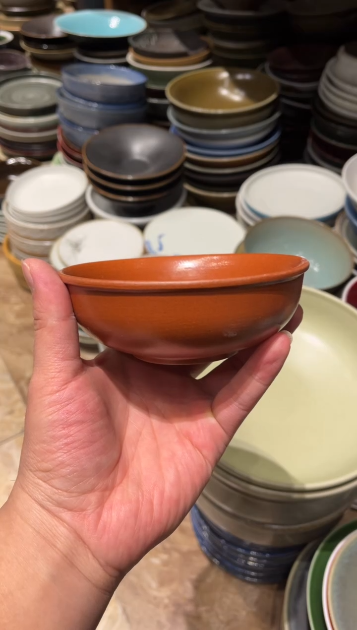 【闪购商品】瓷片396 橘色反边小碗1个