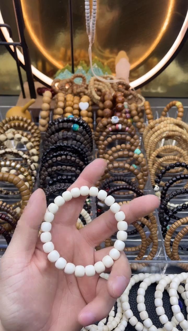 【闪购商品】白玉菩提手串白玉菩提老型桶珠9mm手串