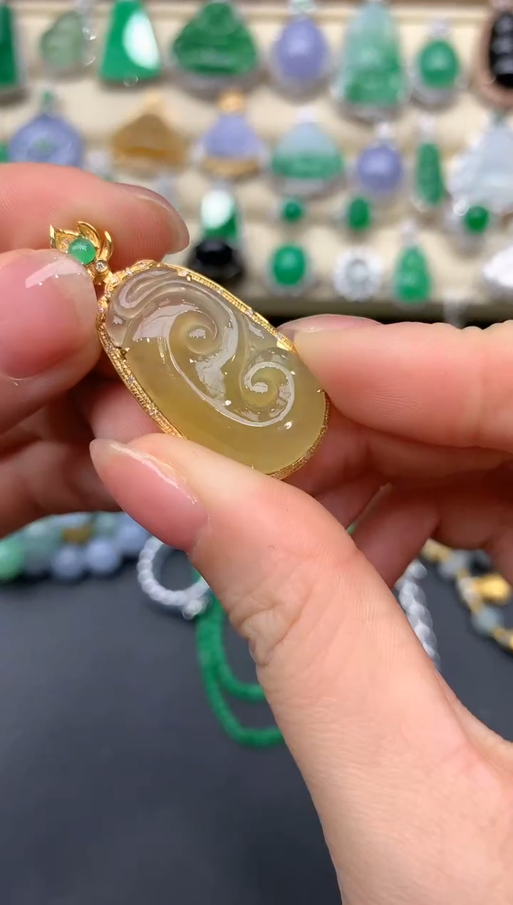 【闪购商品】翡翠颈饰18K金镶嵌208-中国好珍宝