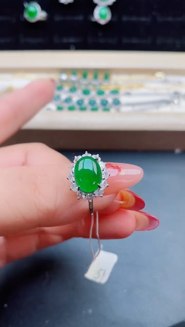 【闪购商品】翡翠戒指银S925镶嵌321132