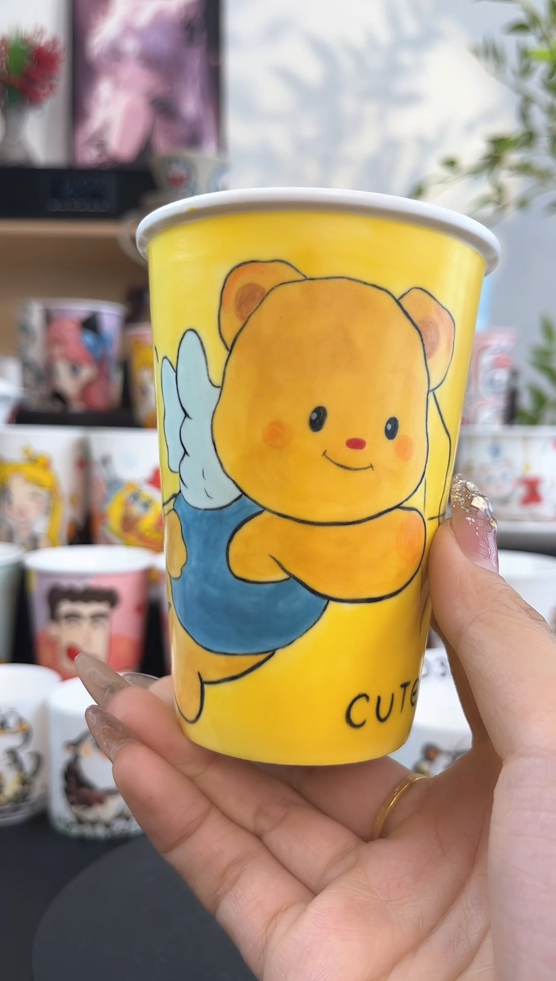 【闪购商品】摆件手工手绘陶瓷小杯杯