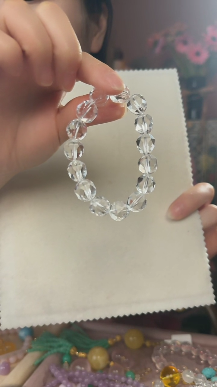 【闪购商品】水晶手串未镶嵌天然双A级白水晶手串12mm
