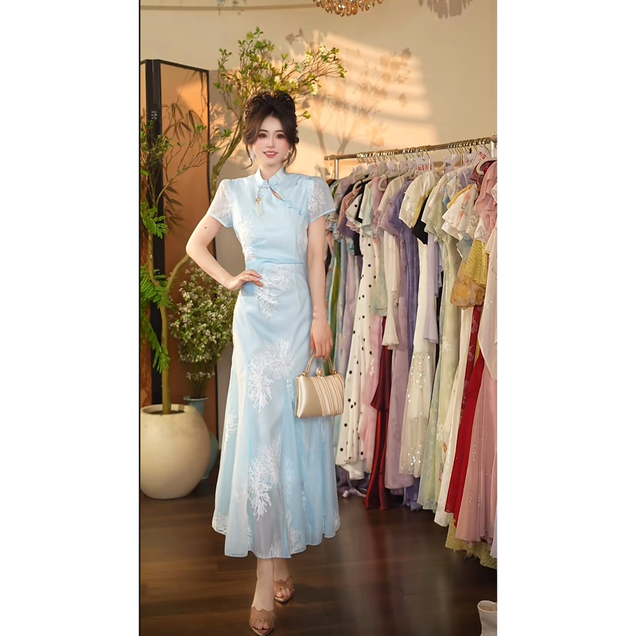 瑞瑞定制-1203（蓝菀曦）连衣裙P185