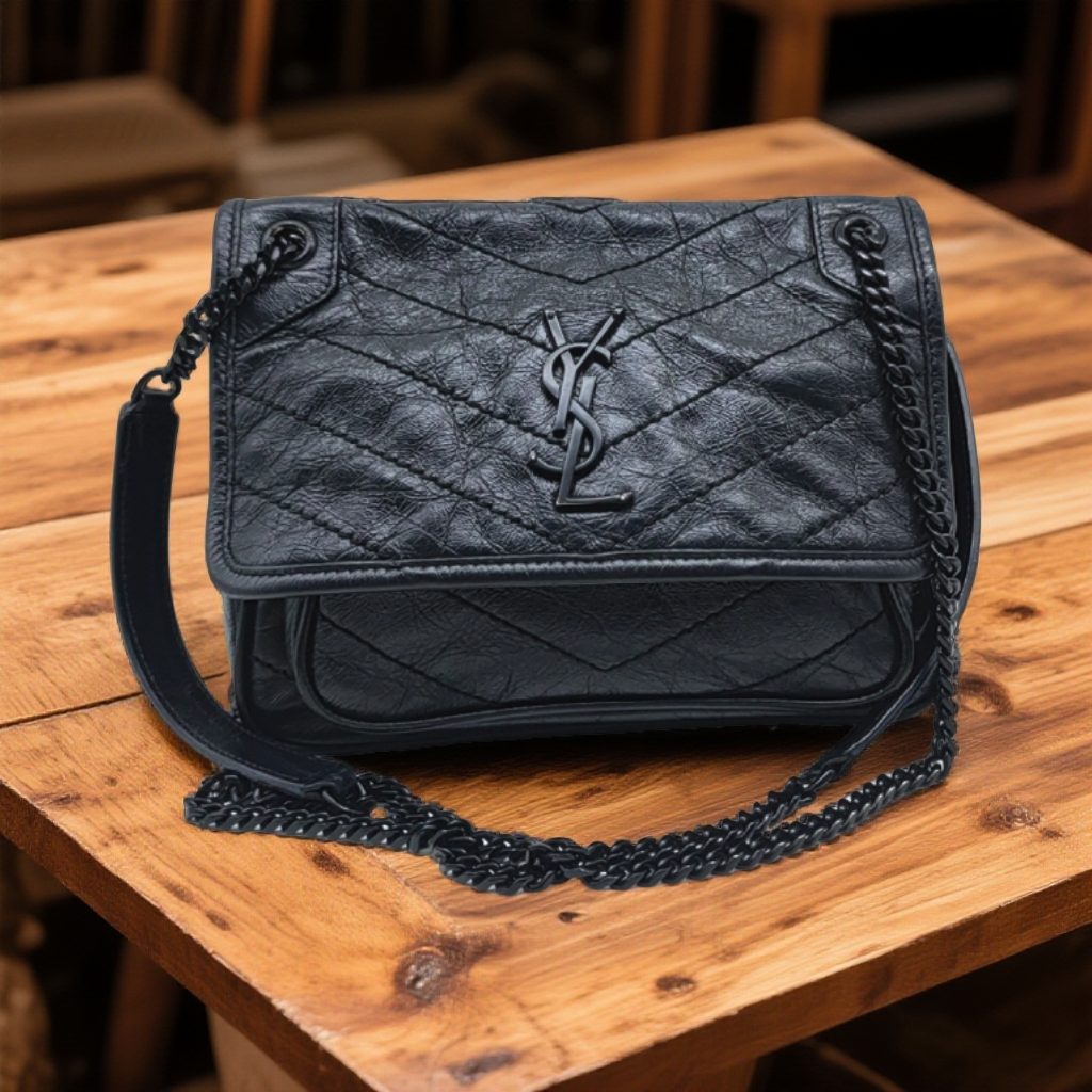 95新 YSL/圣罗兰  黑色niki单肩包 1826 8274 