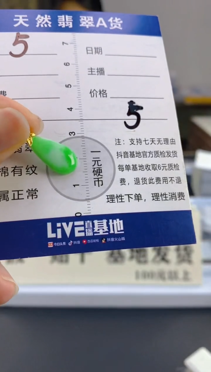 【闪购商品】翡翠颈饰18K金镶嵌天然A货翡翠