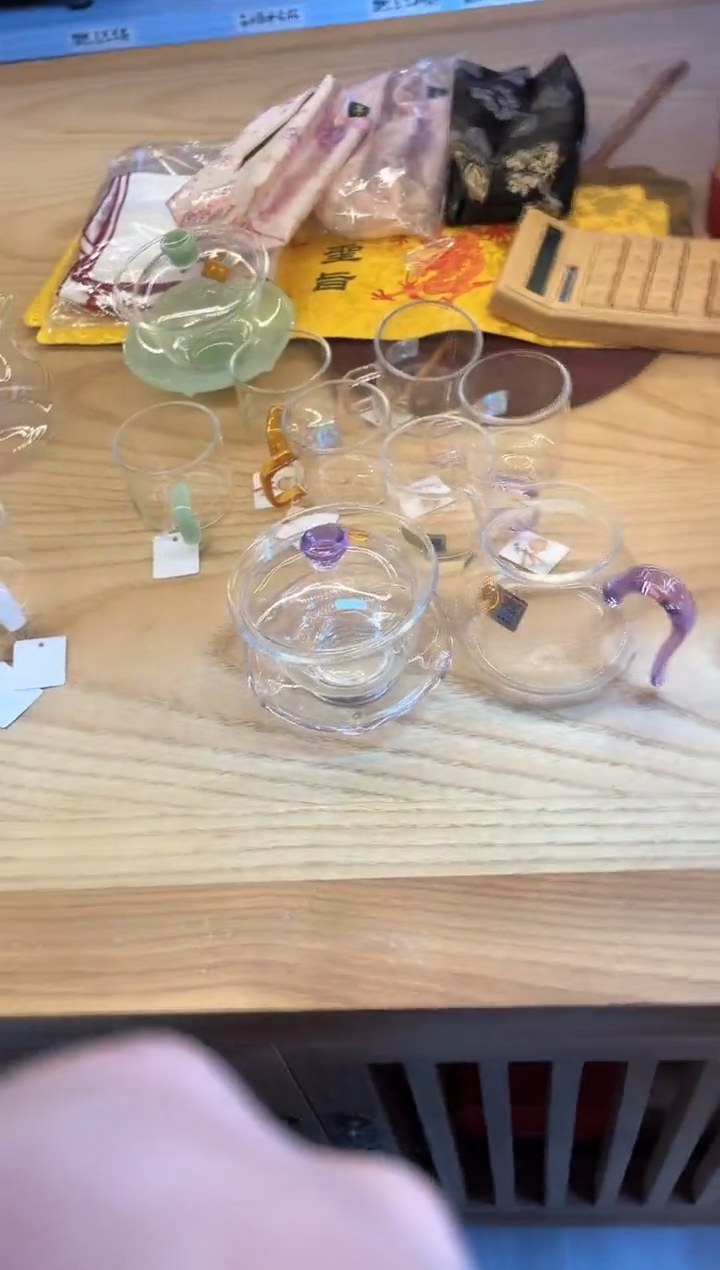 禾器/晶悦茶海/浅紫+禾器/禅语盖碗/浅紫