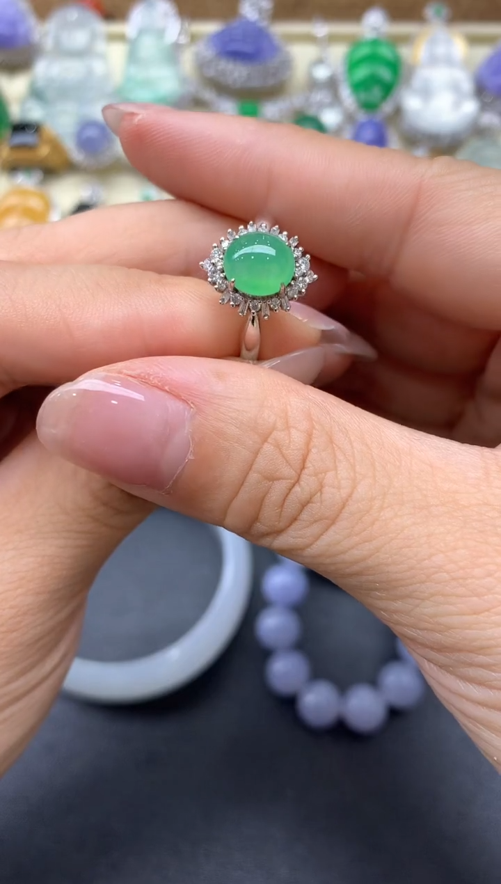 【闪购商品】翡翠戒指18K金镶嵌385-中国好珍宝