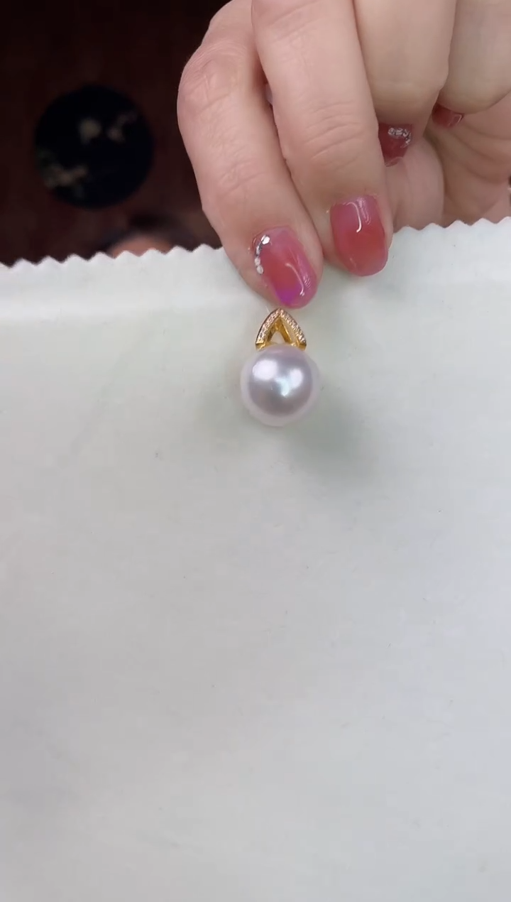 【闪购商品】海水珍珠吊坠(不含链)18K金镶嵌澳白15-16mm