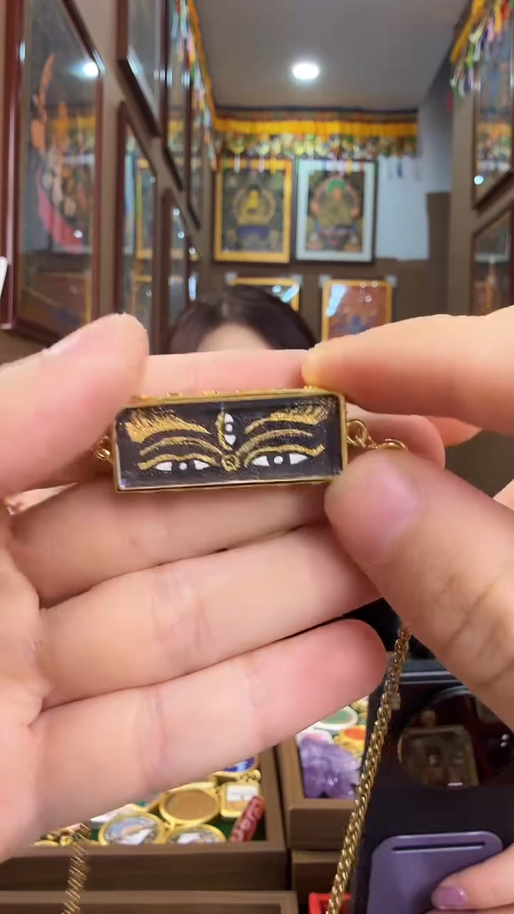 吊坠黑财神项链-热贡纯手绘唐卡