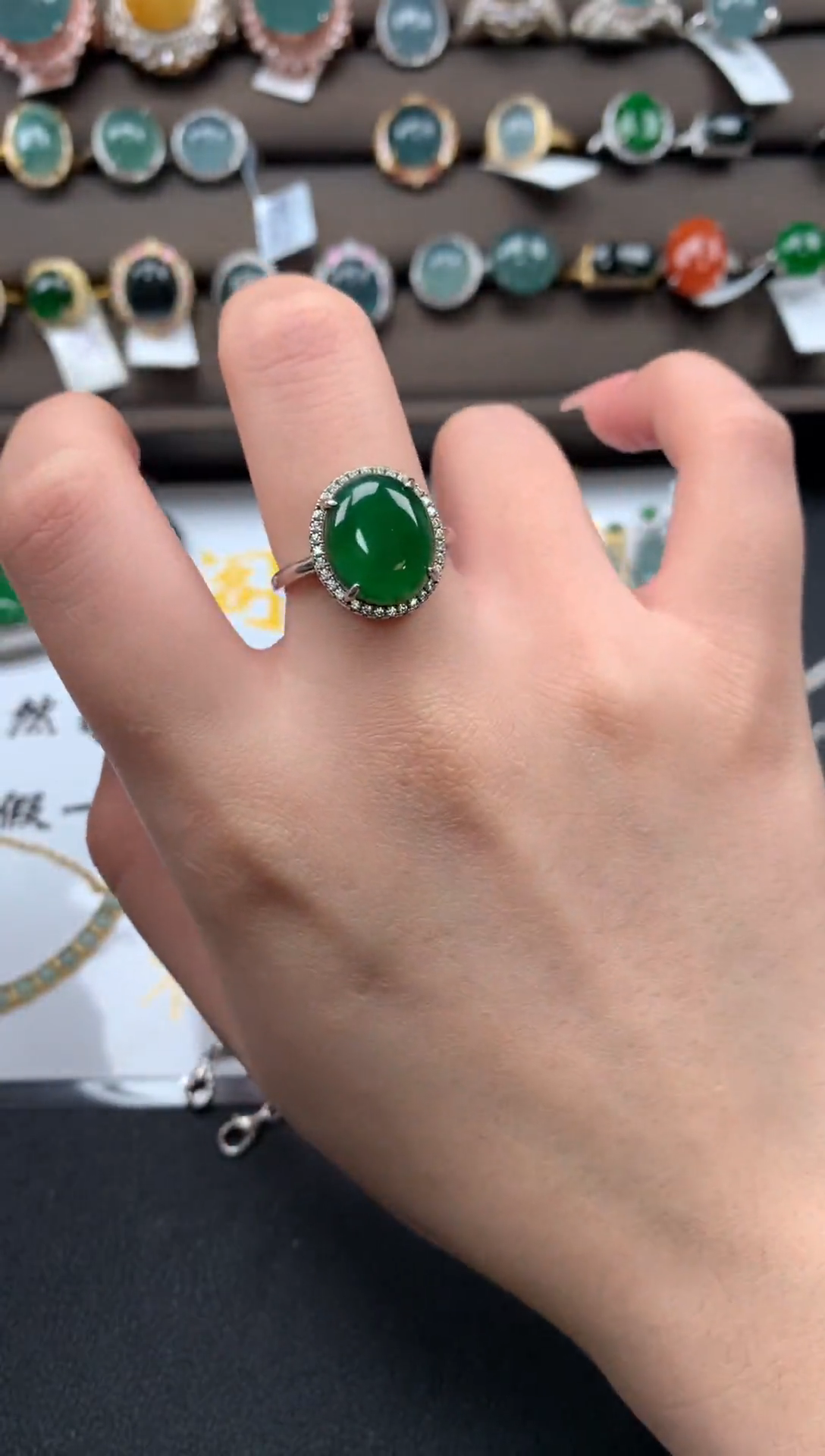 【闪购商品】翡翠戒指银S925镶嵌52141