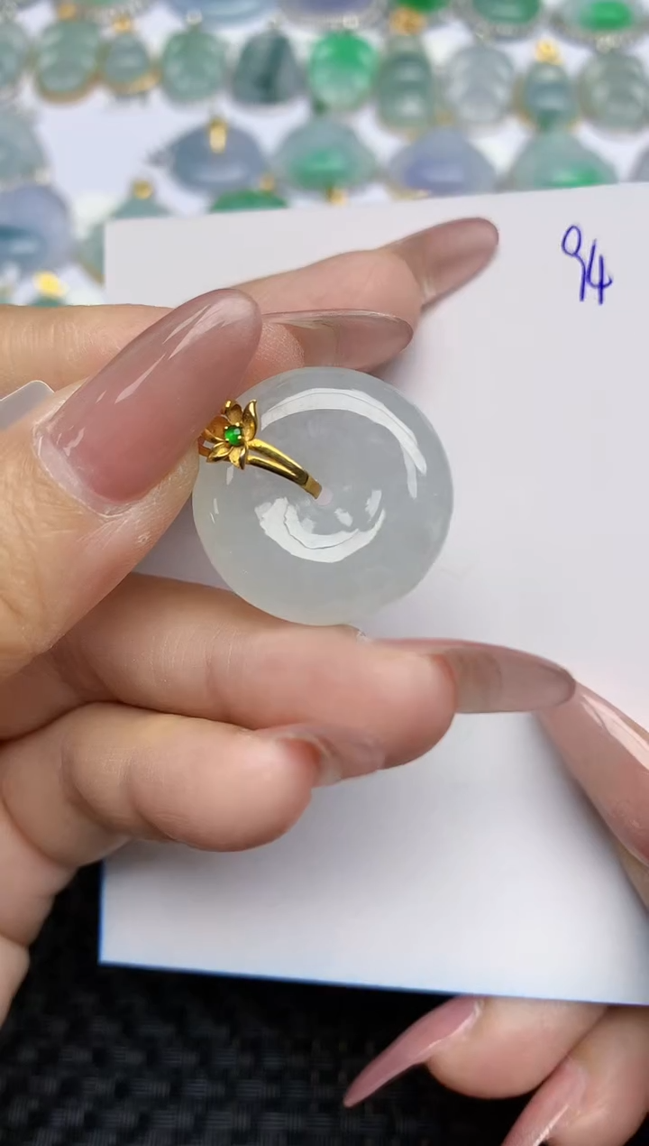 【闪购商品】翡翠颈饰18K金镶嵌天然A货翡翠 94