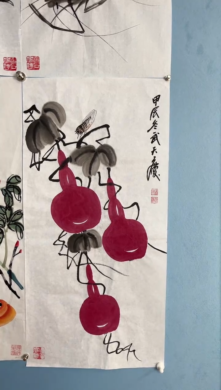 【闪购商品】国画武天庆老师葫芦草虫