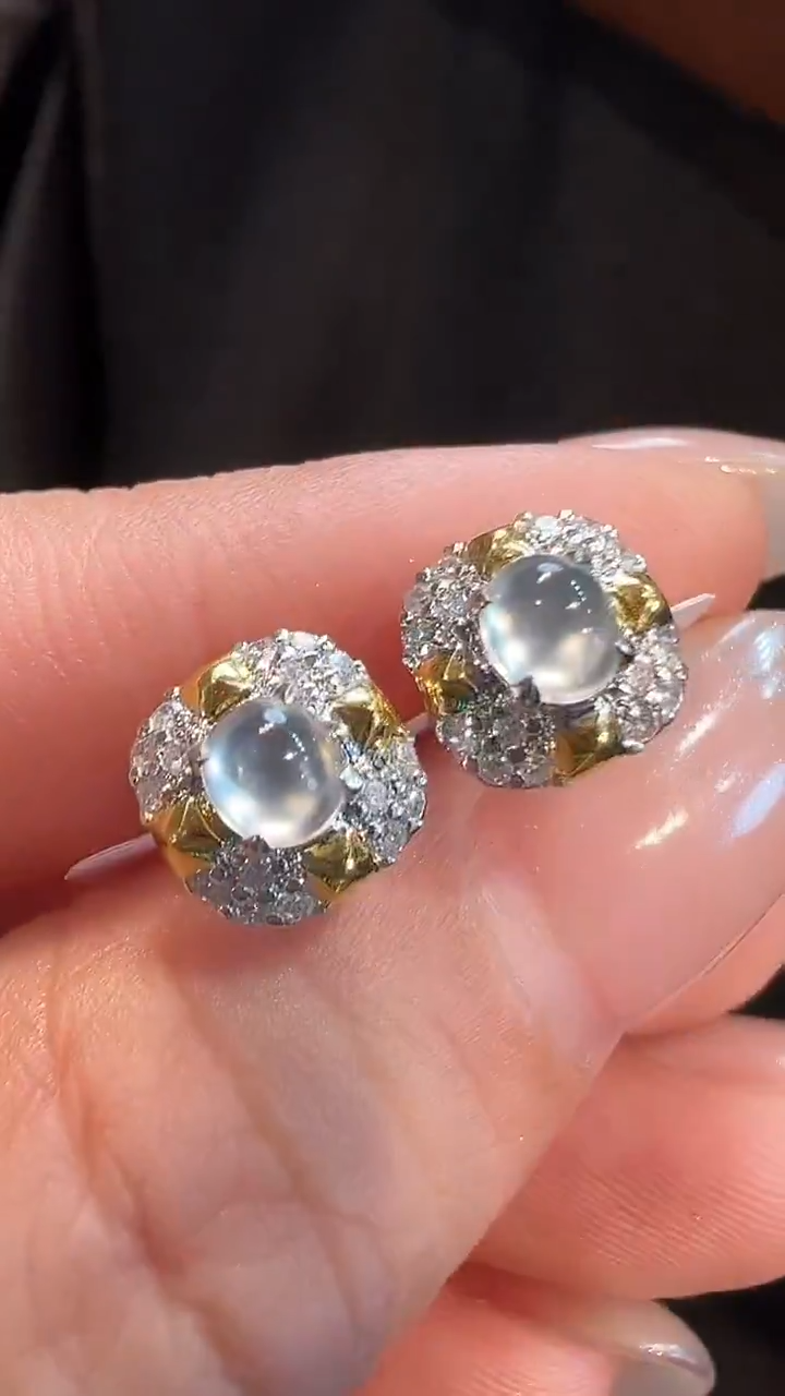 18K金镶嵌翡翠耳饰AL6