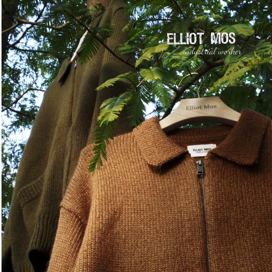 Elliot Mos氛围莫兰迪~Wool Sweater 820g羊毛翻领针织毛衣-1453