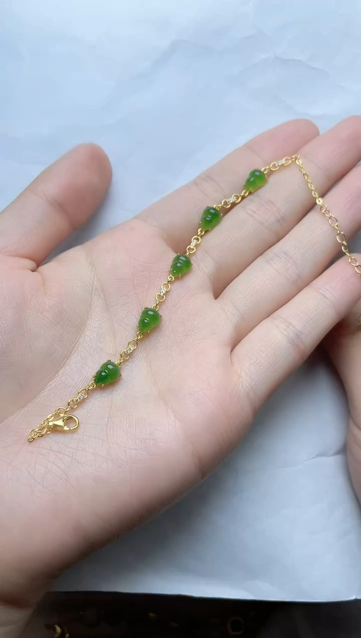 【闪购商品】和田玉手串银S925镶嵌手串kk