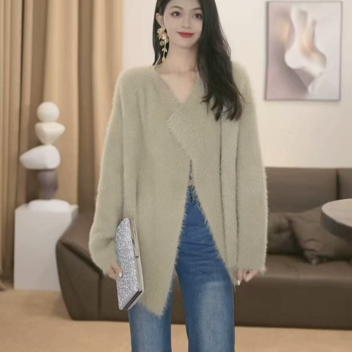 COCO DICV2025新款高端定制时尚女包 阳扁腋下 黑色白色25CM