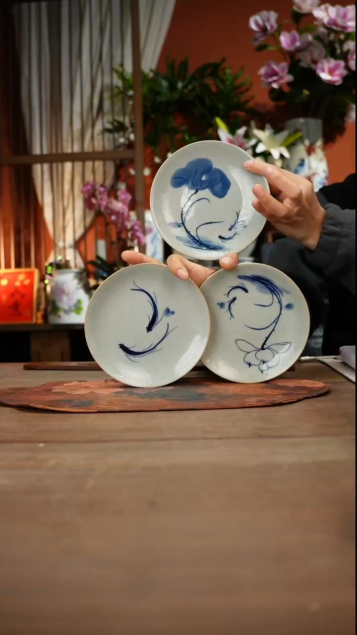 现代高温釉下彩手绘陶瓷餐具