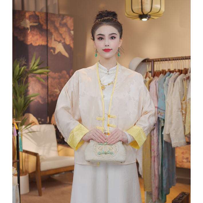 《 月胧明-外套》新中式提花国风休闲透气上衣外套