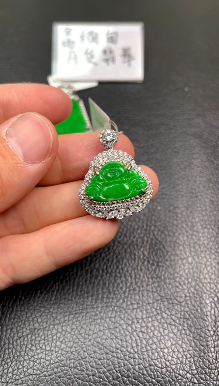 【闪购商品】翡翠吊坠(不含链)银S925镶嵌吊坠