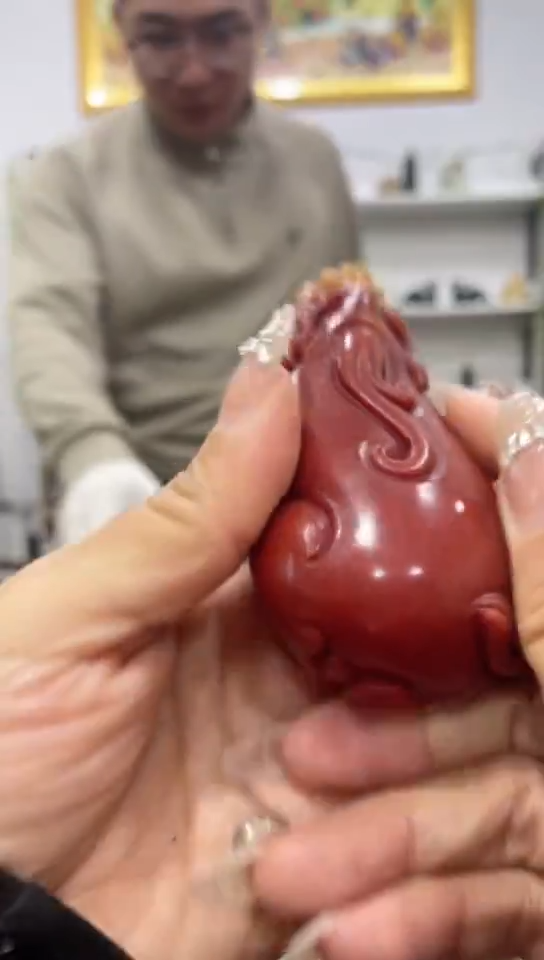 未镶嵌蛇纹石玉手把    