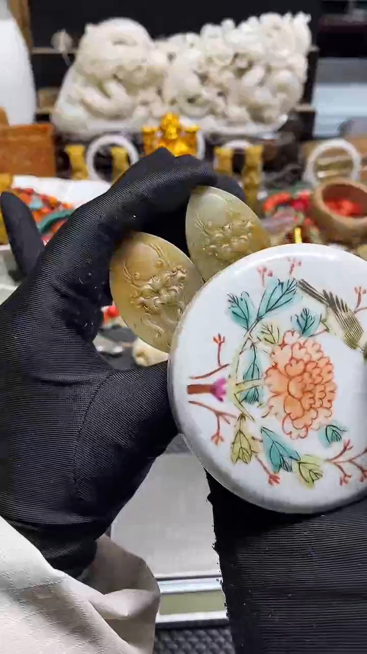 【闪购商品】瓷片瓷器瓷片 摆件2个