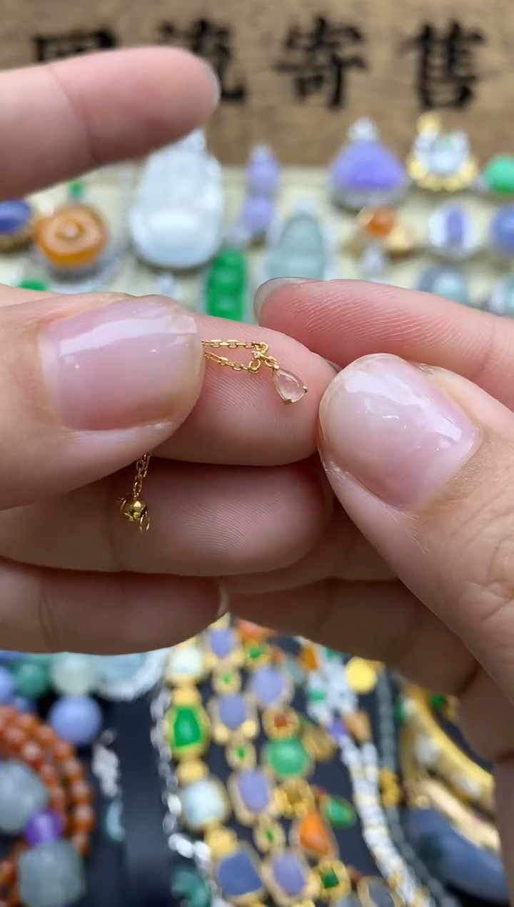 翡翠18K金镶嵌颈饰79-春日珠宝