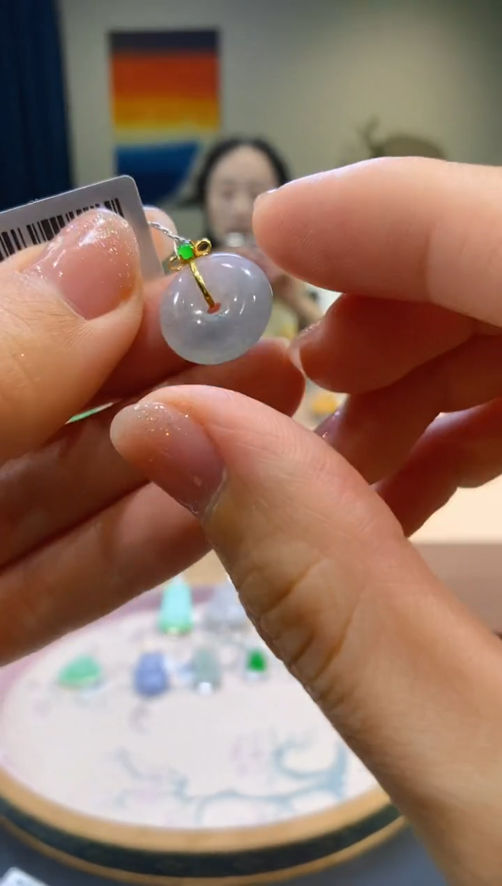 【闪购商品】翡翠18K金镶嵌吊坠(不含链)平安扣