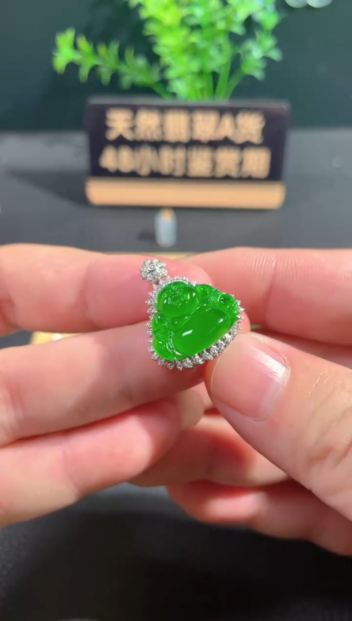 翡翠18K金镶嵌颈饰翡翠