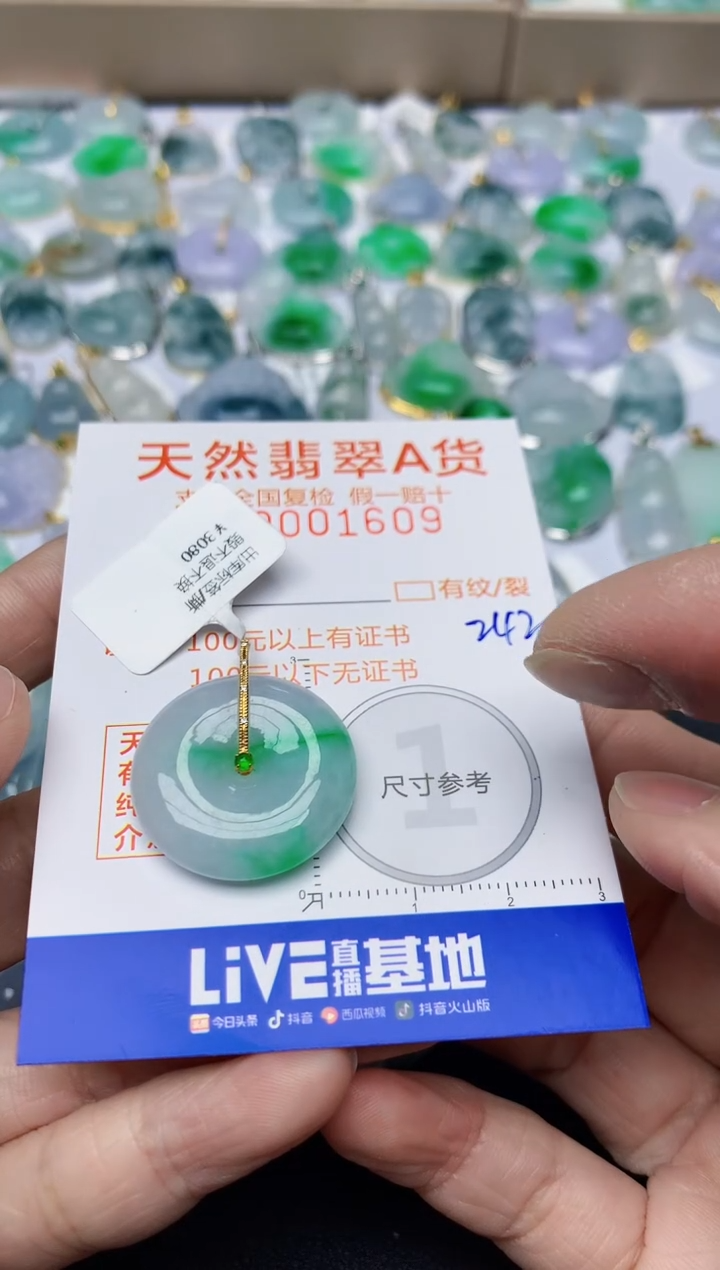 【闪购商品】翡翠颈饰18K金镶嵌天然翡翠A货   