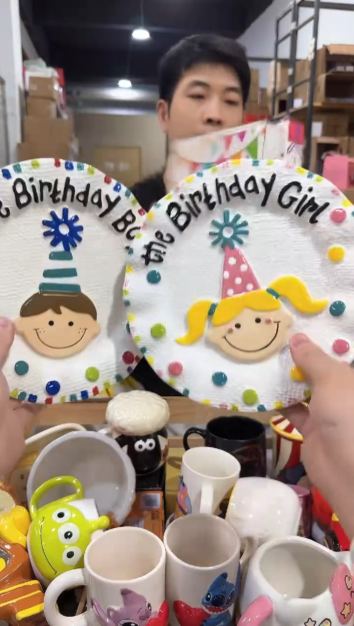 瓷片B款原盒生日盘子2件套