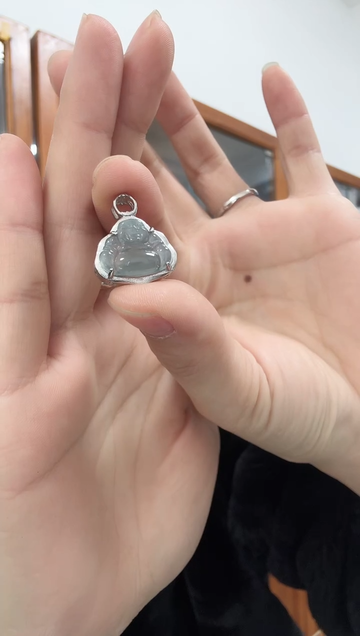 颈饰未镶嵌翡翠冰蓝小佛公